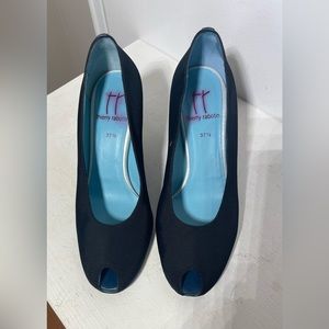 THIERRY RABOTIN Women’s Microfiber Peep Toe Pump Size 37 1/2 US Size 7